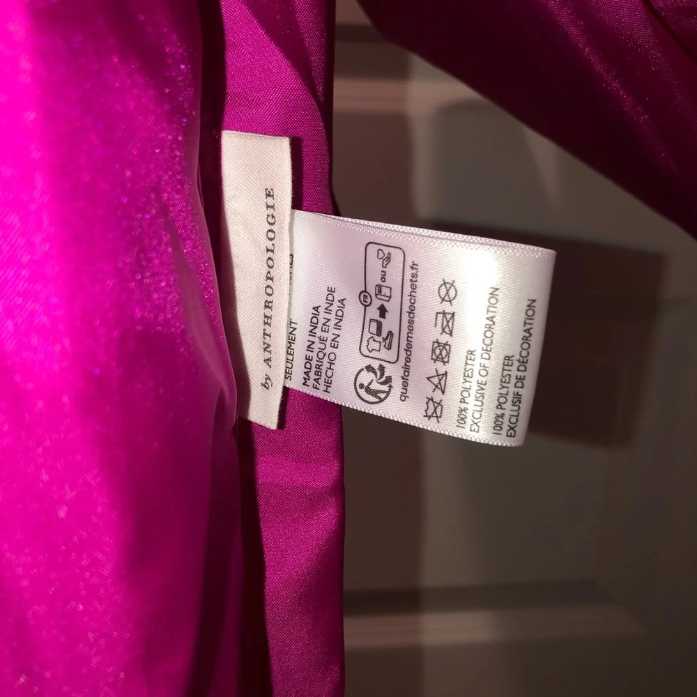 New Anthropologie Hot Pink Satin Bow Christmas Tree Topper Valentines Decor